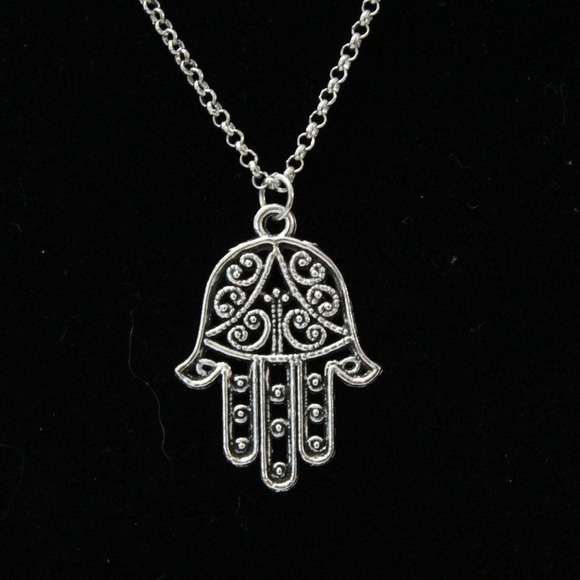 Unknown Jewelry - New Fashion Silver Tone Fatima Hand Necklace N87